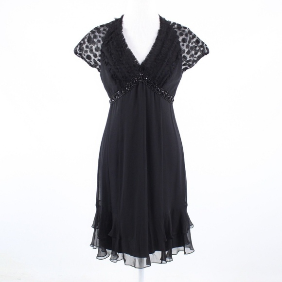Badgley Mischka Dresses & Skirts - Badgley Mischka black cap sleeve dress S